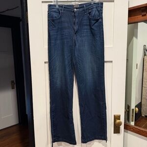 MOTHER The Hustler Sidewinder Jeans in Dark Blue, Size 33